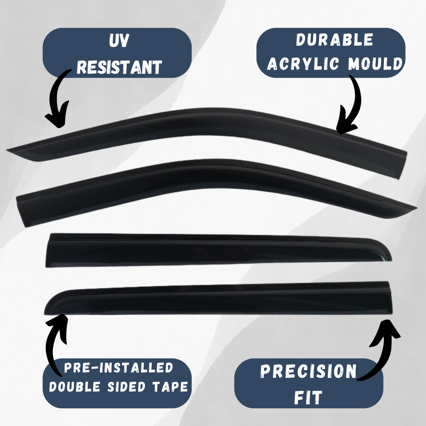 Mitsubishi Triton Window Visors/Monsoons 2023+