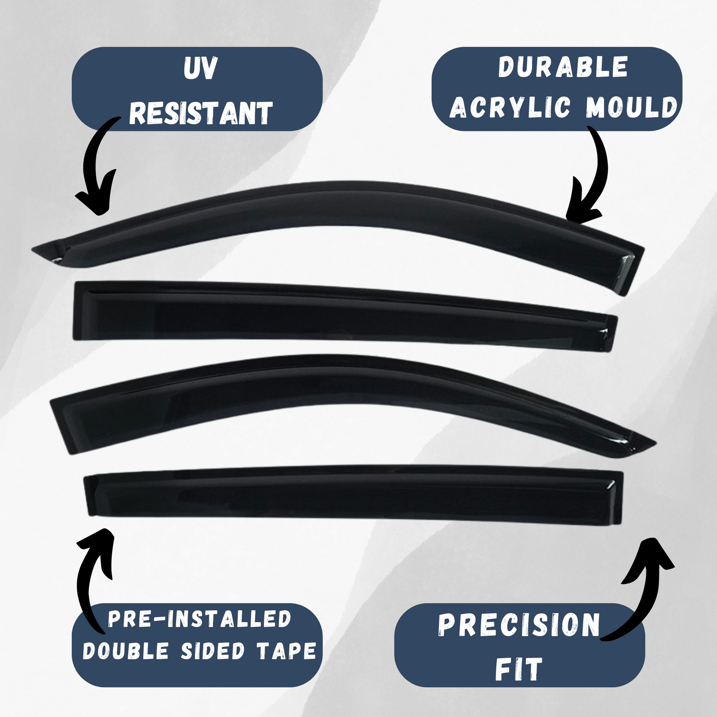 Mitsubishi Triton Window Visors/Monsoons 2006-2014