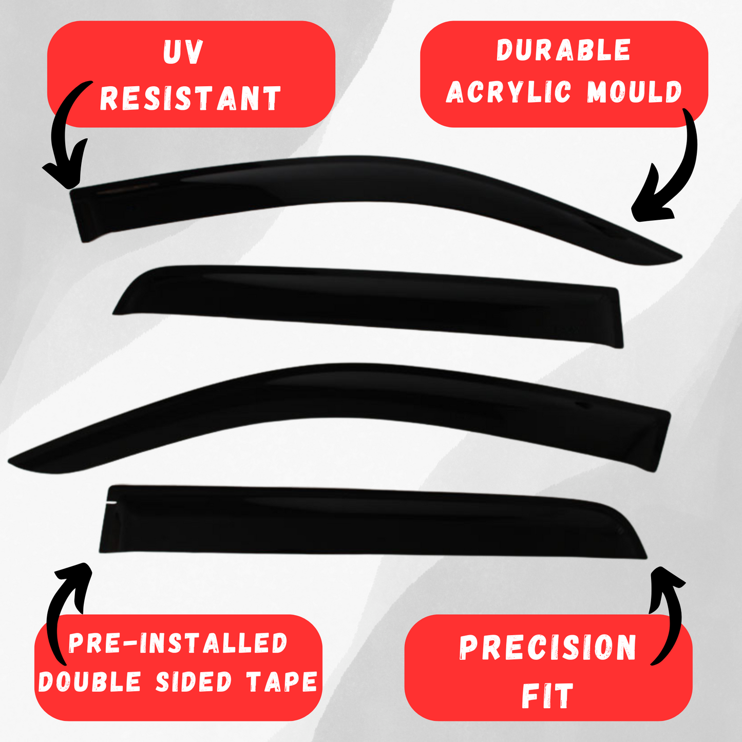 Window Visors / Monsoons Suitable For Toyota Hilux N70/N80