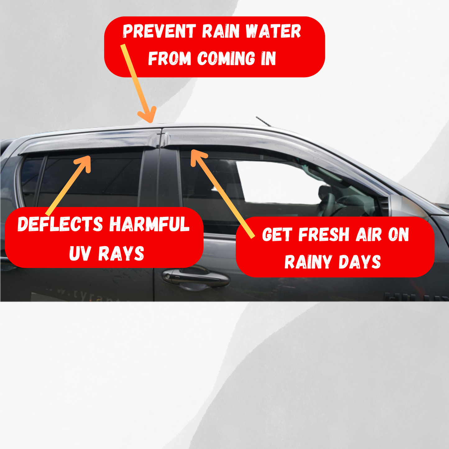 Window Visors / Monsoons Suitable For Toyota Hilux N70/N80