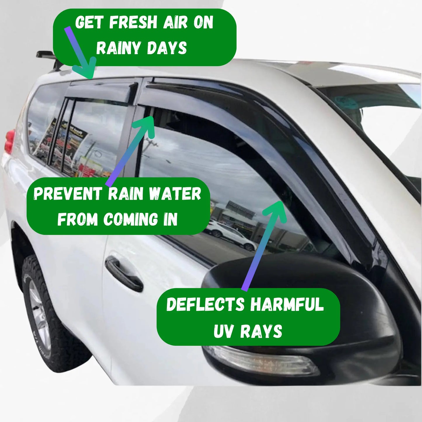 Toyota Landcruiser Prado Window Visors/Monsoons Tough Trucks