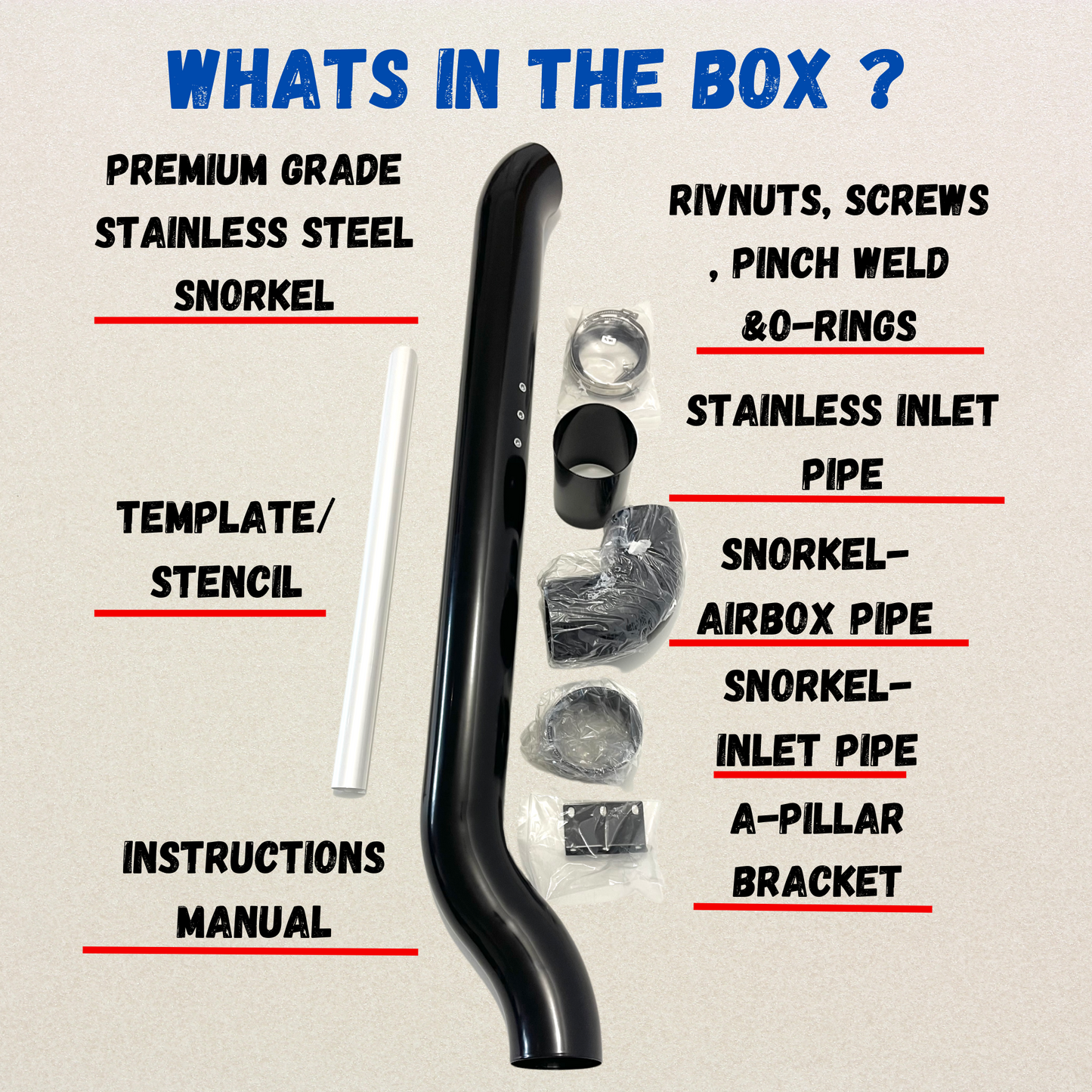 Toyota Hilux N80 Stainless Steel Snorkel