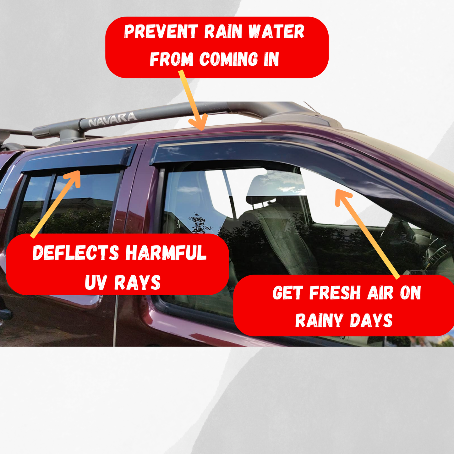 Nissan Navara D40 Window Visors/Monsoons