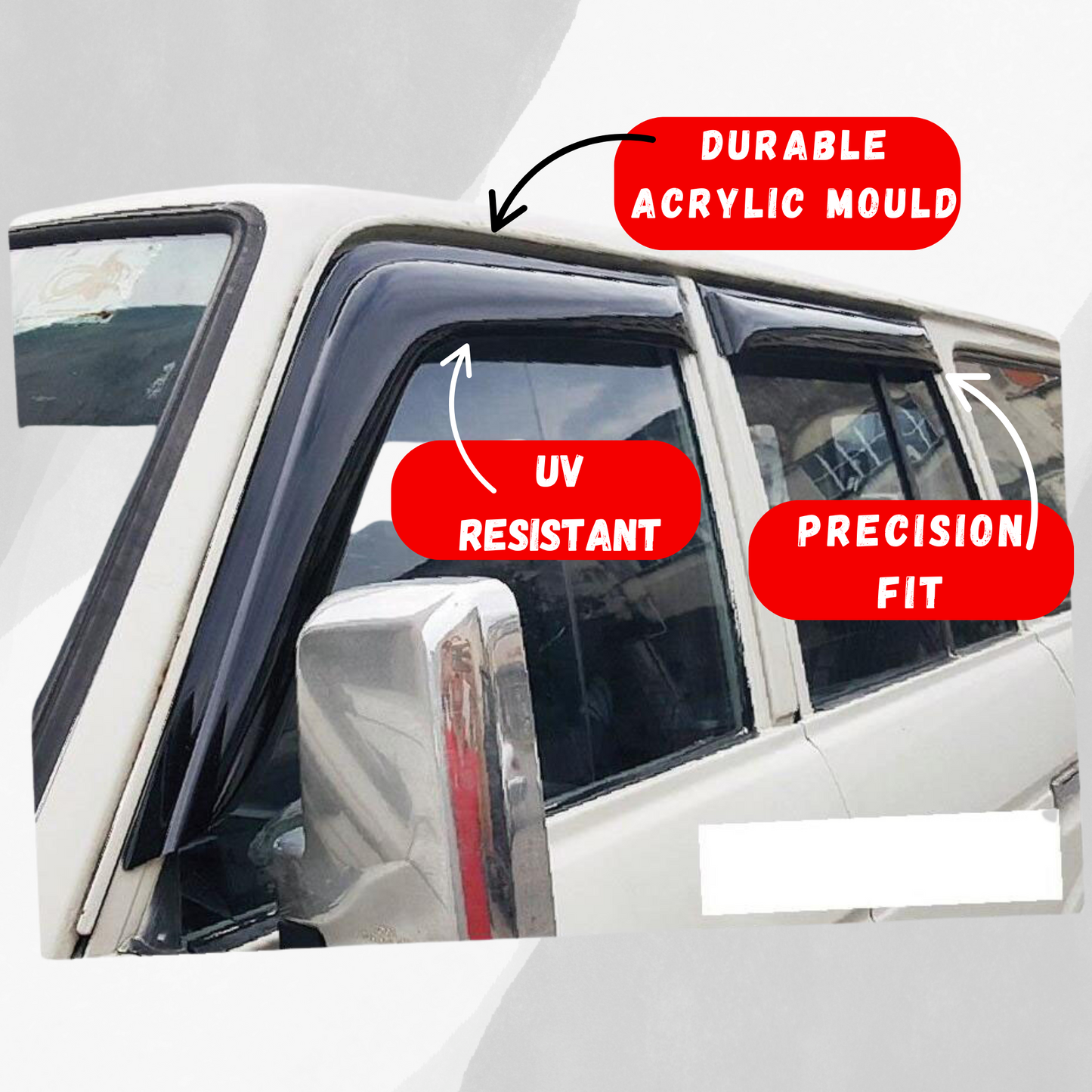 Landcruiser 70 Series Window Visors/Monsoons