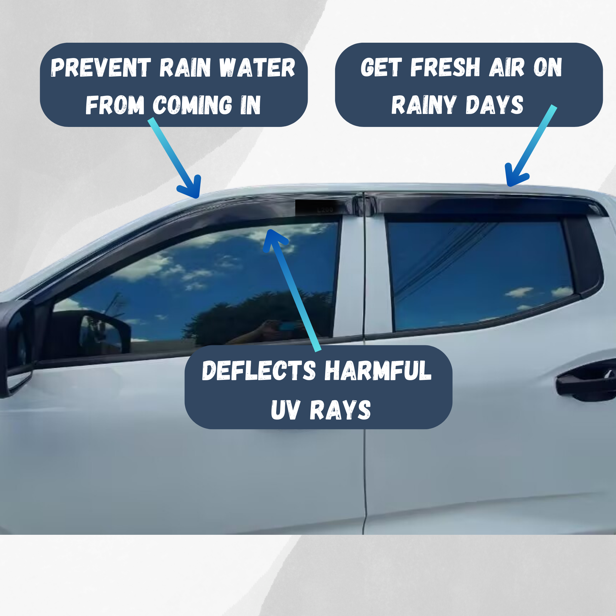 Mitsubishi Triton Window Visors/Monsoons 2023+