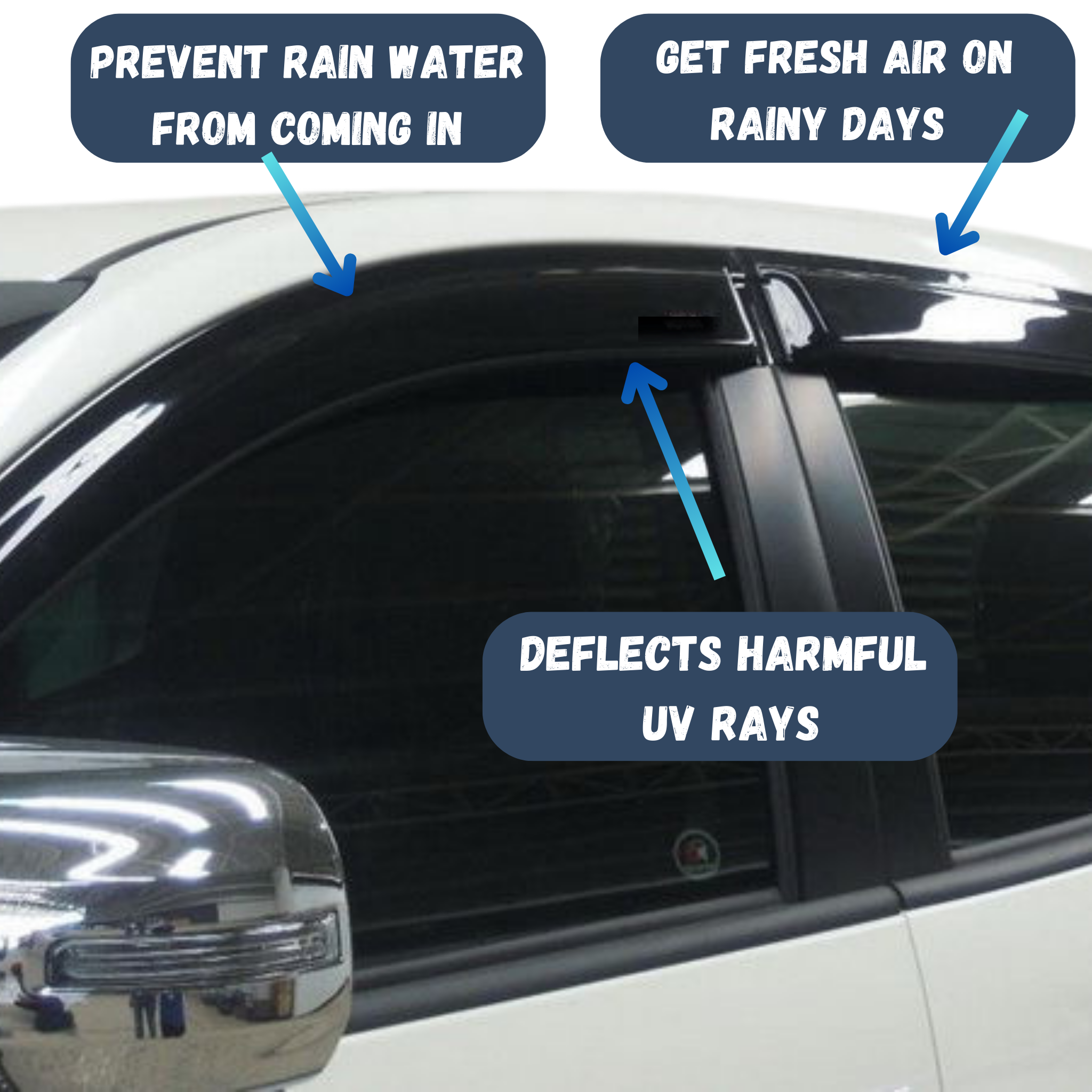 Mitsubishi Triton Window Visors/Monsoons 2006-2014