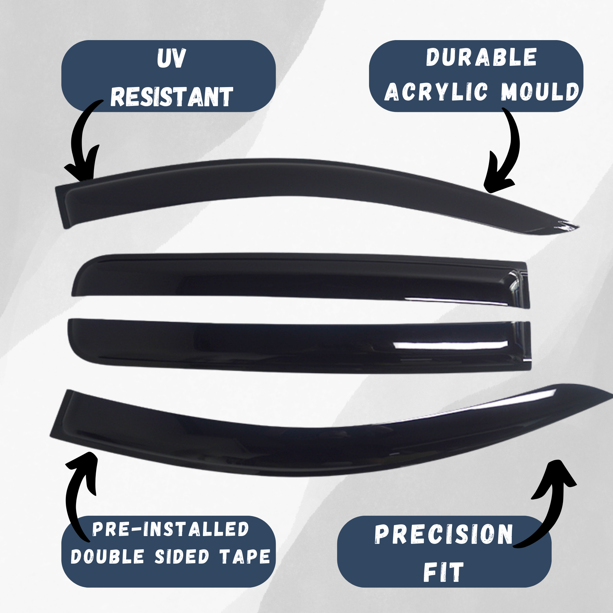 Mitsubishi Triton Window Visors/Monsoons 2015-2022