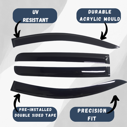 Mitsubishi Triton Window Visors/Monsoons 2015-2022