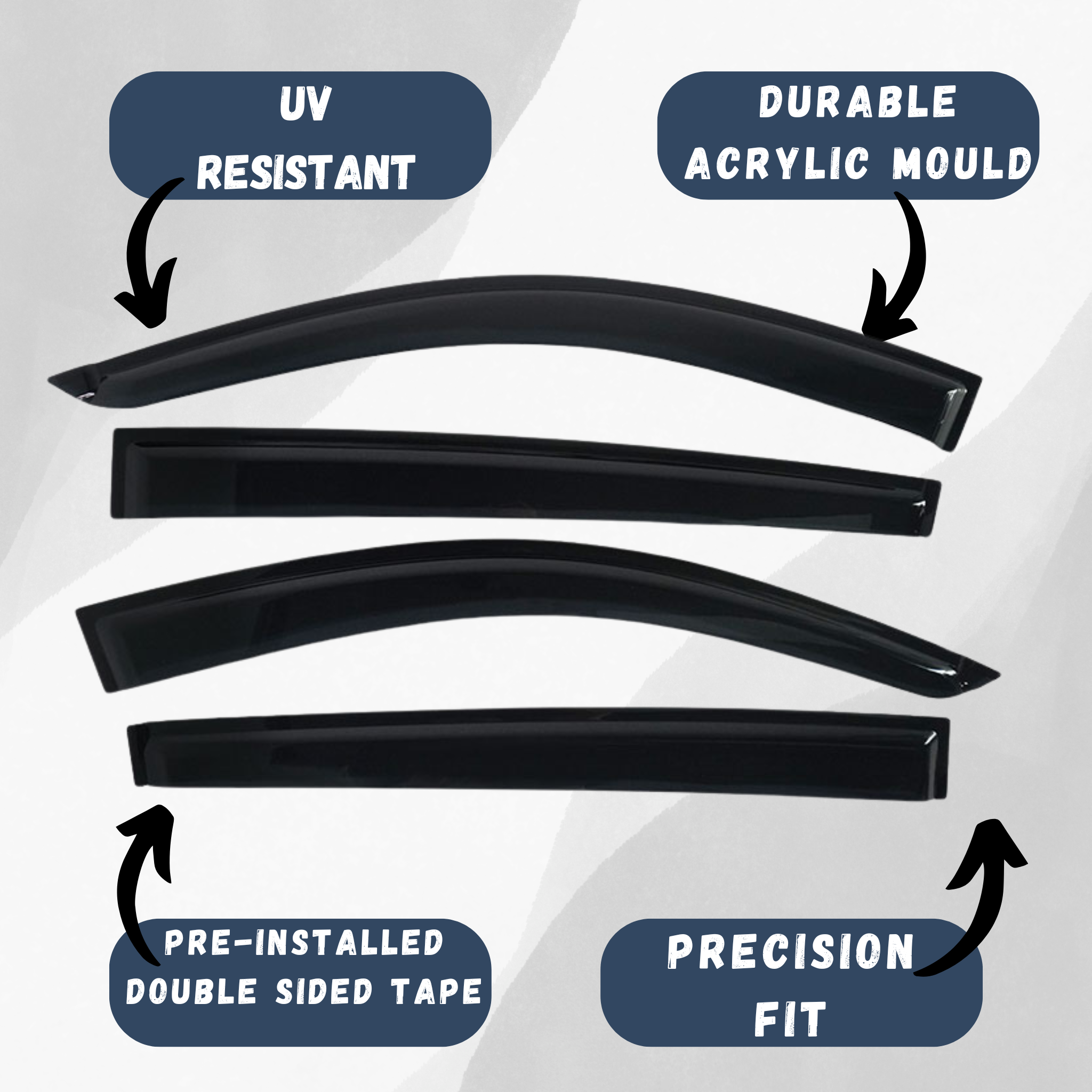 Mitsubishi Triton Window Visors/Monsoons 2006-2014