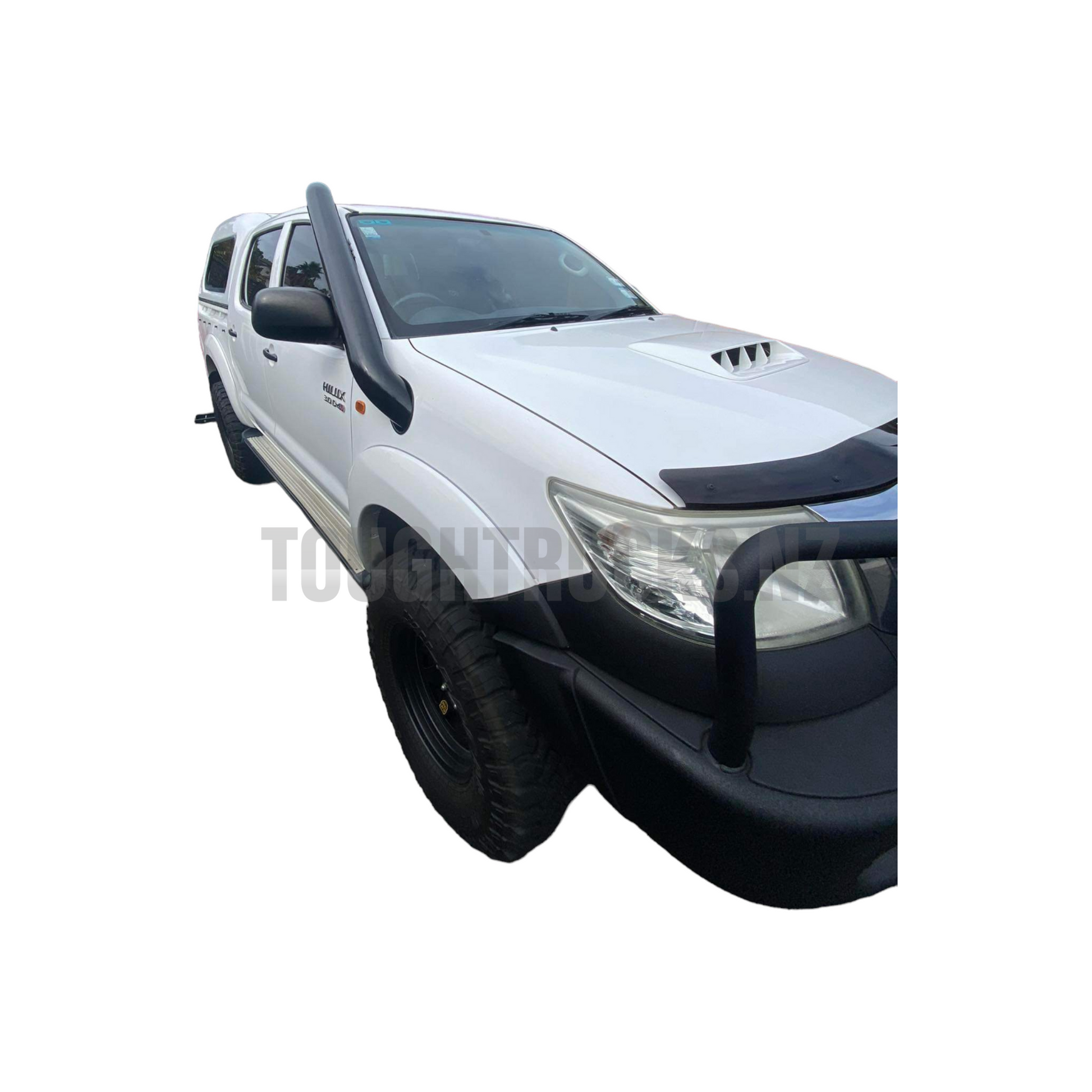 Toyota Hilux N70 Value Edition stainless steel snorkel — driver's angle