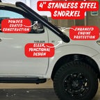 Toyota Hilux N70 Premium stainless steel snorkel mounted on vehicle
