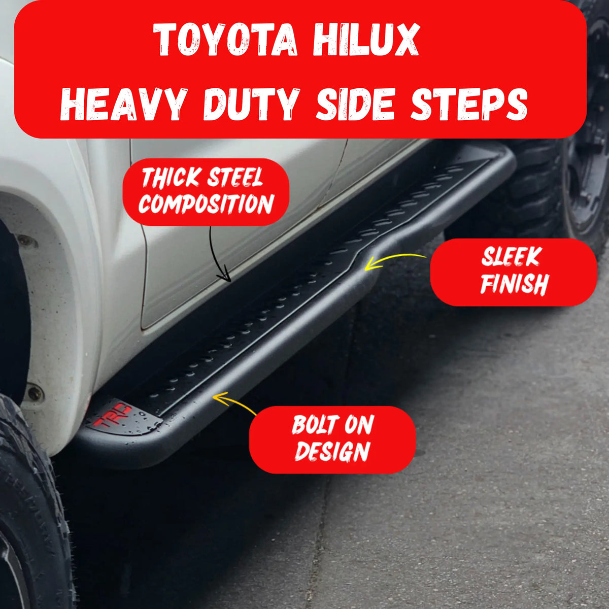 Toyota Hilux Heavy Duty Running Boards — Tough Trucks NZ